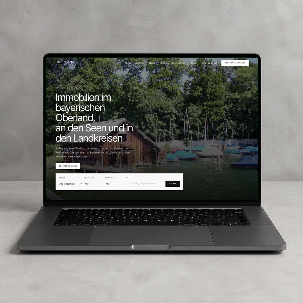 Maklerwebsite im Browser, gebaut für Eigentümeranfragen.